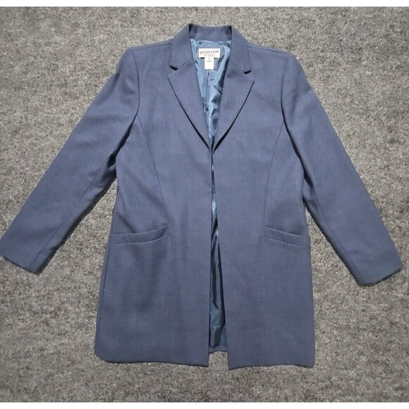 VTG Blue Virgin Wool Blazer Sz10 Pendleton Open Front Corp Chic Academic Capsule - Picture 1 of 16